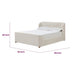Kaven King Platform Bed | Shelter-Style Headboard | Tan Linen-Polyester
