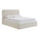 Ziya Queen Platform Bed with Curved Headboard | Beige Linen-Polyester