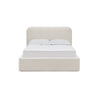 Ziya Queen Platform Bed with Curved Headboard | Beige Linen-Polyester