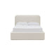 Ziya Queen Platform Bed with Curved Headboard | Beige Linen-Polyester