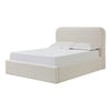 Ziya Queen Platform Bed with Curved Headboard | Beige Linen-Polyester