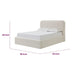 Ziya Queen Platform Bed with Curved Headboard | Beige Linen-Polyester