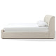 Reza Queen Upholstered Platform Bed | Cross-Stitch Details | Beige Linen