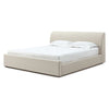 Reza Queen Upholstered Platform Bed | Cross-Stitch Details | Beige Linen
