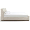 Reza Queen Upholstered Platform Bed | Cross-Stitch Details | Beige Linen