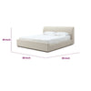 Reza Queen Upholstered Platform Bed | Cross-Stitch Details | Beige Linen