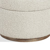Ziya Storage Ottoman with Solid Wood Base | Off-White Boucle Fabric 20"
