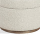 Ziya Storage Ottoman with Solid Wood Base | Off-White Boucle Fabric 20"
