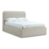 Ziya Queen Platform Bed | Floating Base | Rolled Edges | Ricotta Boucle