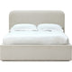 Ziya Queen Platform Bed | Floating Base | Rolled Edges | Ricotta Boucle