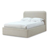 Ziya Queen Platform Bed | Floating Base | Rolled Edges | Ricotta Boucle