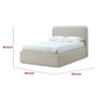 Ziya Queen Platform Bed | Floating Base | Rolled Edges | Ricotta Boucle