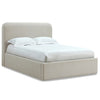 Ziya Queen Platform Bed | Floating Base | Rolled Edges | Ricotta Boucle