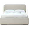 Ziya Queen Platform Bed | Floating Base | Rolled Edges | Ricotta Boucle