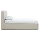 Ziya Queen Platform Bed | Floating Base | Rolled Edges | Ricotta Boucle