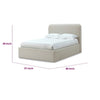 Ziya Queen Platform Bed | Floating Base | Rolled Edges | Ricotta Boucle