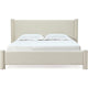 Kizo Queen Upholstered Platform Bed | Short Poster Design | Ivory Boucle