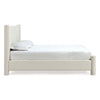 Kizo Queen Upholstered Platform Bed | Short Poster Design | Ivory Boucle