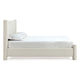 Kizo Queen Upholstered Platform Bed | Short Poster Design | Ivory Boucle