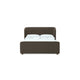 Kaven Queen Platform Bed | Shelter-Style Headboard | Brown Linen Blend