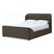 Kaven Queen Platform Bed | Shelter-Style Headboard | Brown Linen Blend