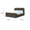 Kaven Queen Platform Bed | Shelter-Style Headboard | Brown Linen Blend