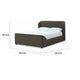 Kaven Queen Platform Bed | Shelter-Style Headboard | Brown Linen Blend