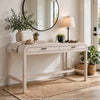 Danny Writing Desk | 2 Drawers | Waterfall Edges | White Solid Wood 60"