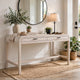 Danny Writing Desk | 2 Drawers | Waterfall Edges | White Solid Wood 60"
