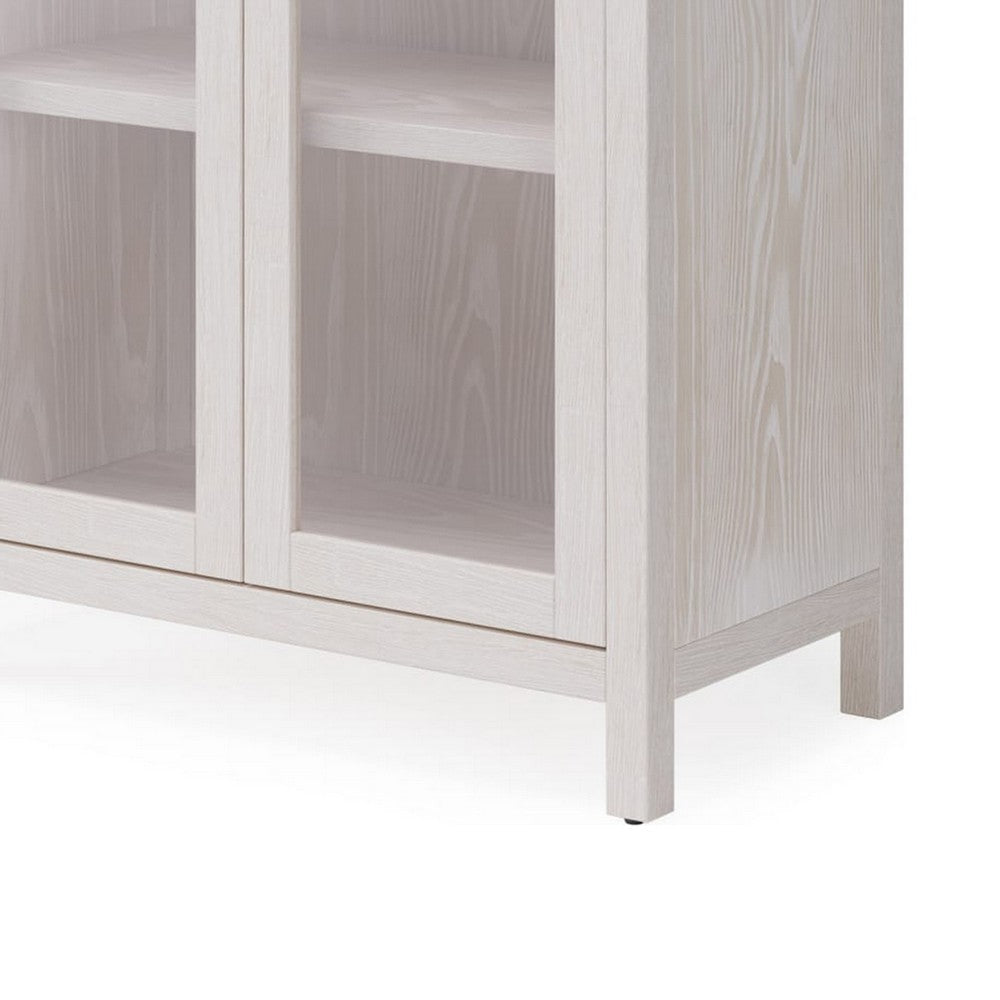 Danny Bookcase | Glass Door | Adjustable Shelves | Sugar White Wood 78"
