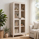 Danny Bookcase | Glass Door | Adjustable Shelves | Sugar White Wood 78"