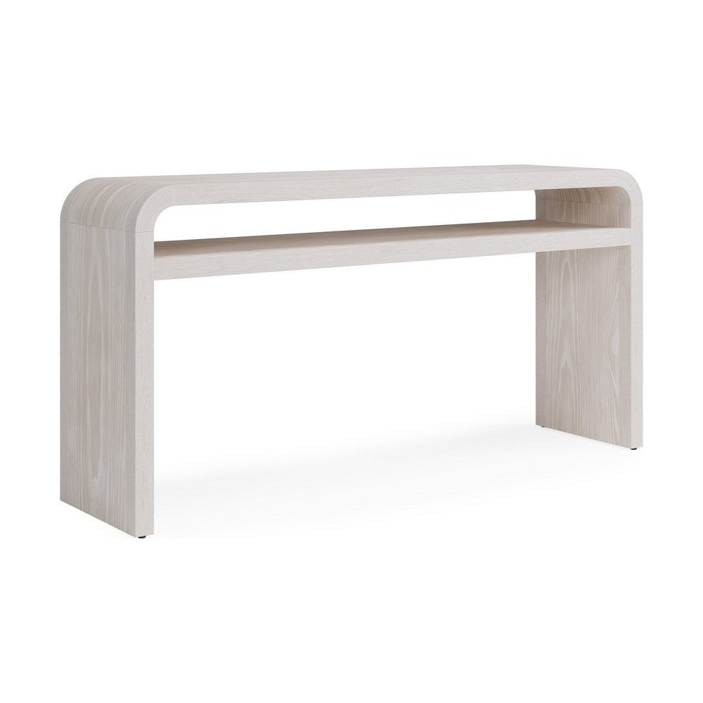 Danny Console Table with Shelf | Waterfall Design | Sugar Wood 60"