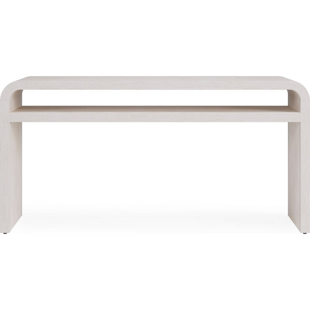Danny Console Table with Shelf | Waterfall Design | Sugar Wood 60"