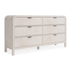 Danny 68" Wide Dresser with 6 Drawers | Black Metal | Off-White Wood