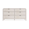 Danny 68" Wide Dresser with 6 Drawers | Black Metal | Off-White Wood