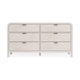 Danny 68" Wide Dresser with 6 Drawers | Black Metal | Off-White Wood