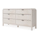 Danny 68" Wide Dresser with 6 Drawers | Black Metal | Off-White Wood