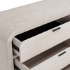 Danny 68" Wide Dresser with 6 Drawers | Black Metal | Off-White Wood