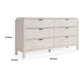 Danny 68" Wide Dresser with 6 Drawers | Black Metal | Off-White Wood