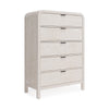 Danny Tall Dresser Chest with 5 Drawers | Black Metal | Off-White Wood