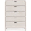 Danny Tall Dresser Chest with 5 Drawers | Black Metal | Off-White Wood
