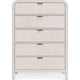 Danny Tall Dresser Chest with 5 Drawers | Black Metal | Off-White Wood