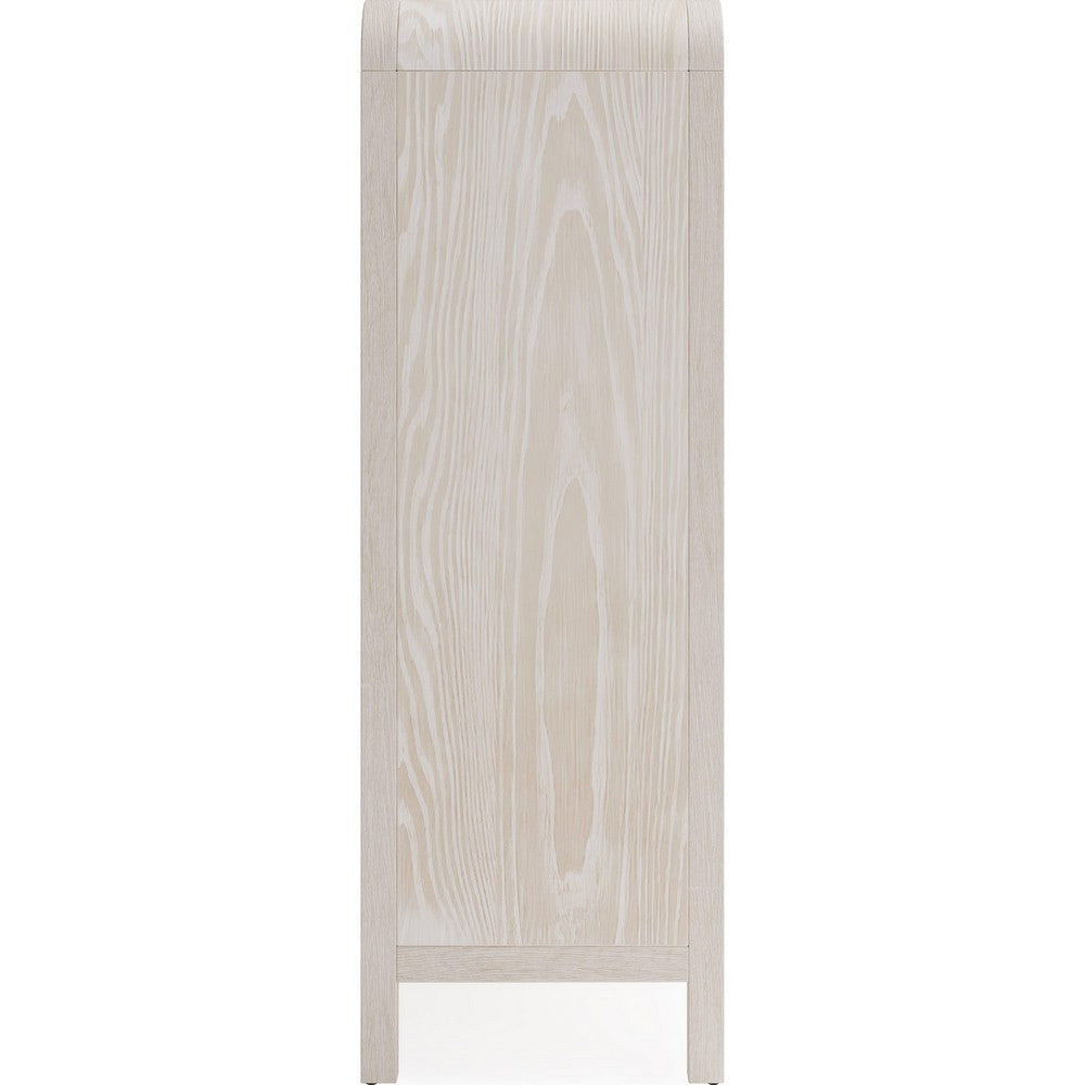 Danny Tall Dresser Chest with 5 Drawers | Black Metal | Off-White Wood