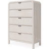 Danny Tall Dresser Chest with 5 Drawers | Black Metal | Off-White Wood