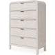 Danny Tall Dresser Chest with 5 Drawers | Black Metal | Off-White Wood