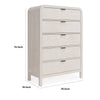 Danny Tall Dresser Chest with 5 Drawers | Black Metal | Off-White Wood