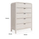 Danny Tall Dresser Chest with 5 Drawers | Black Metal | Off-White Wood