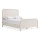 Danny King Platform Bed with Waterfall Design | Off-White Solid Wood