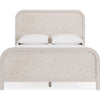 Danny King Platform Bed with Waterfall Design | Off-White Solid Wood