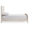 Danny King Platform Bed with Waterfall Design | Off-White Solid Wood